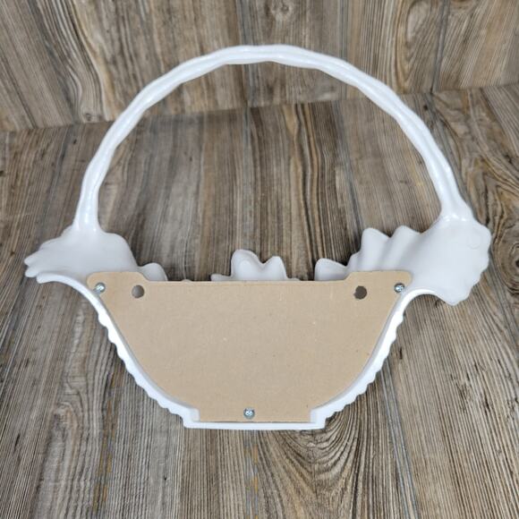 Vintage Hobnail White Burwood Basket Wall Pocket - Picture 3 of 5